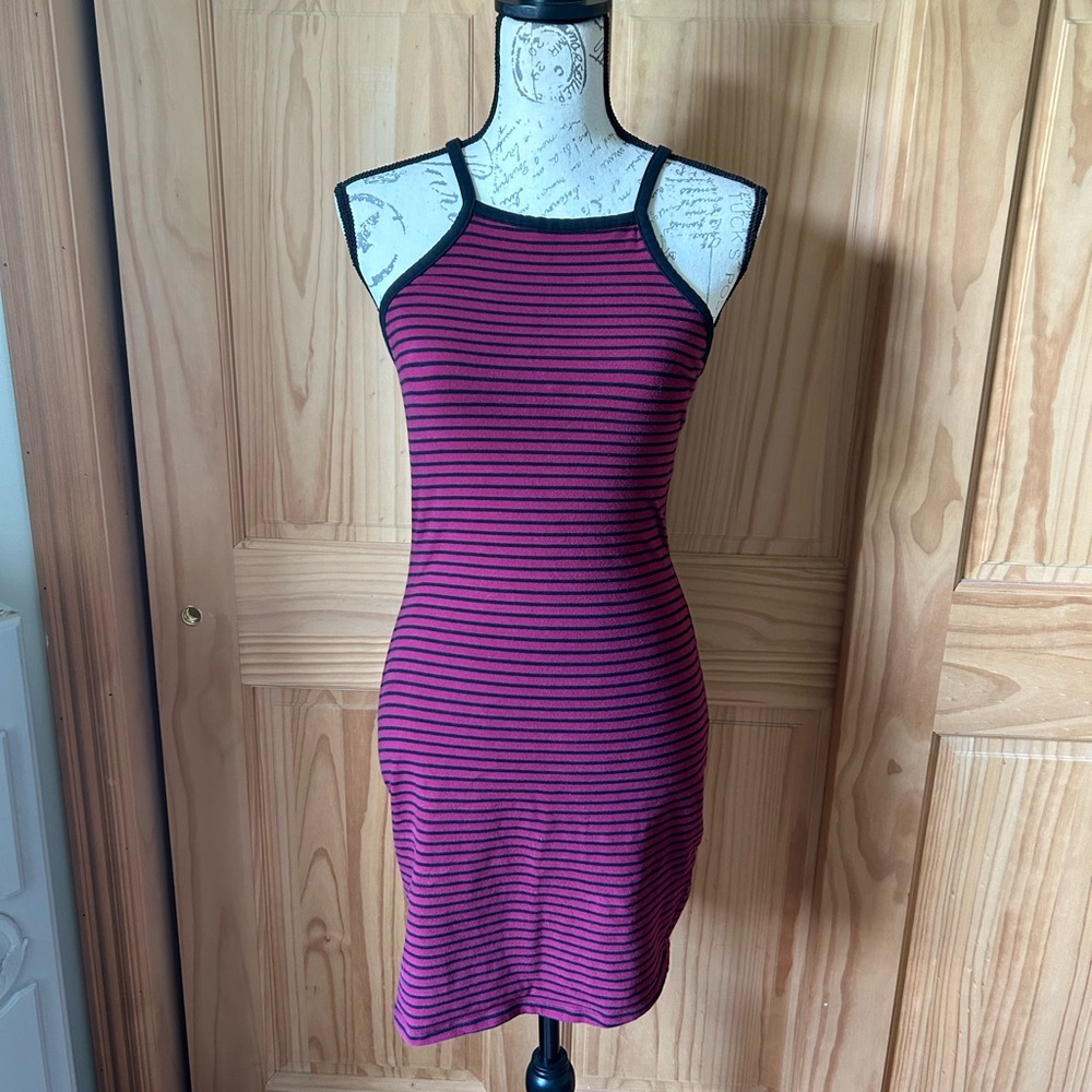 Express Body-Con Striped Racerback Tank Top Dress